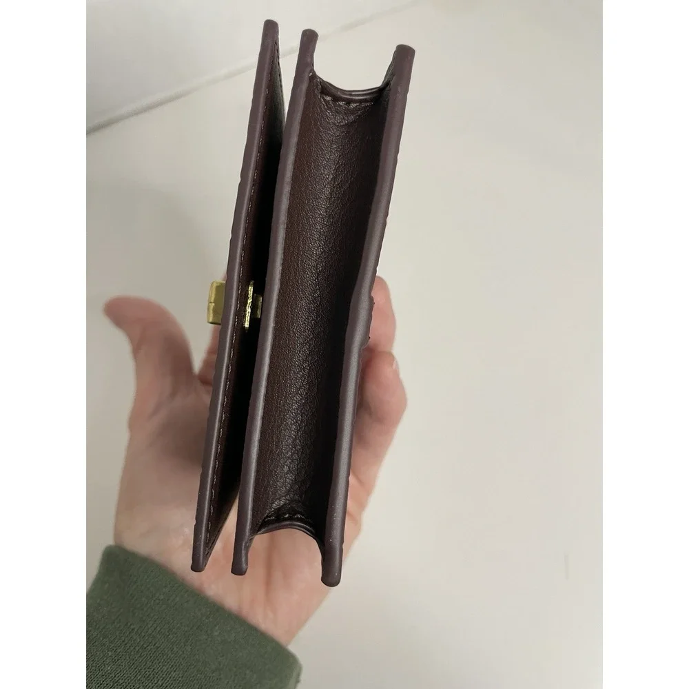 J. McLaughlin Dinah Leather Card Holder -Brown Crocodile Wallet - Picture 10 of 10